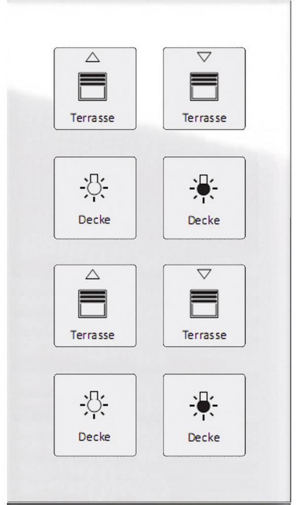 MDT BE-GT08W.01 Glastaster 8-fach Plus, Weiß