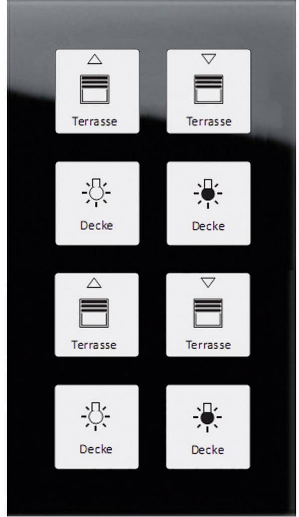 MDT BE-GTT8S.01 Glastaster 8-fach Plus, Schwarz mit Temperatursensor