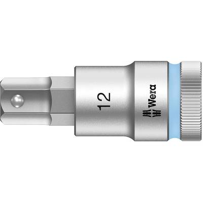Ein Steckschlüssel von Wera, Größe 12, aus silbernem Metall mit blauem Ring.