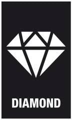 Schwarzweißes Logo mit einem geometrischen Diamanten und dem Wort 'DIAMOND' darunter.