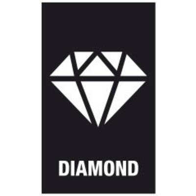 Schwarzweißes Logo mit einem geometrischen Diamanten und dem Wort 'DIAMOND' darunter.