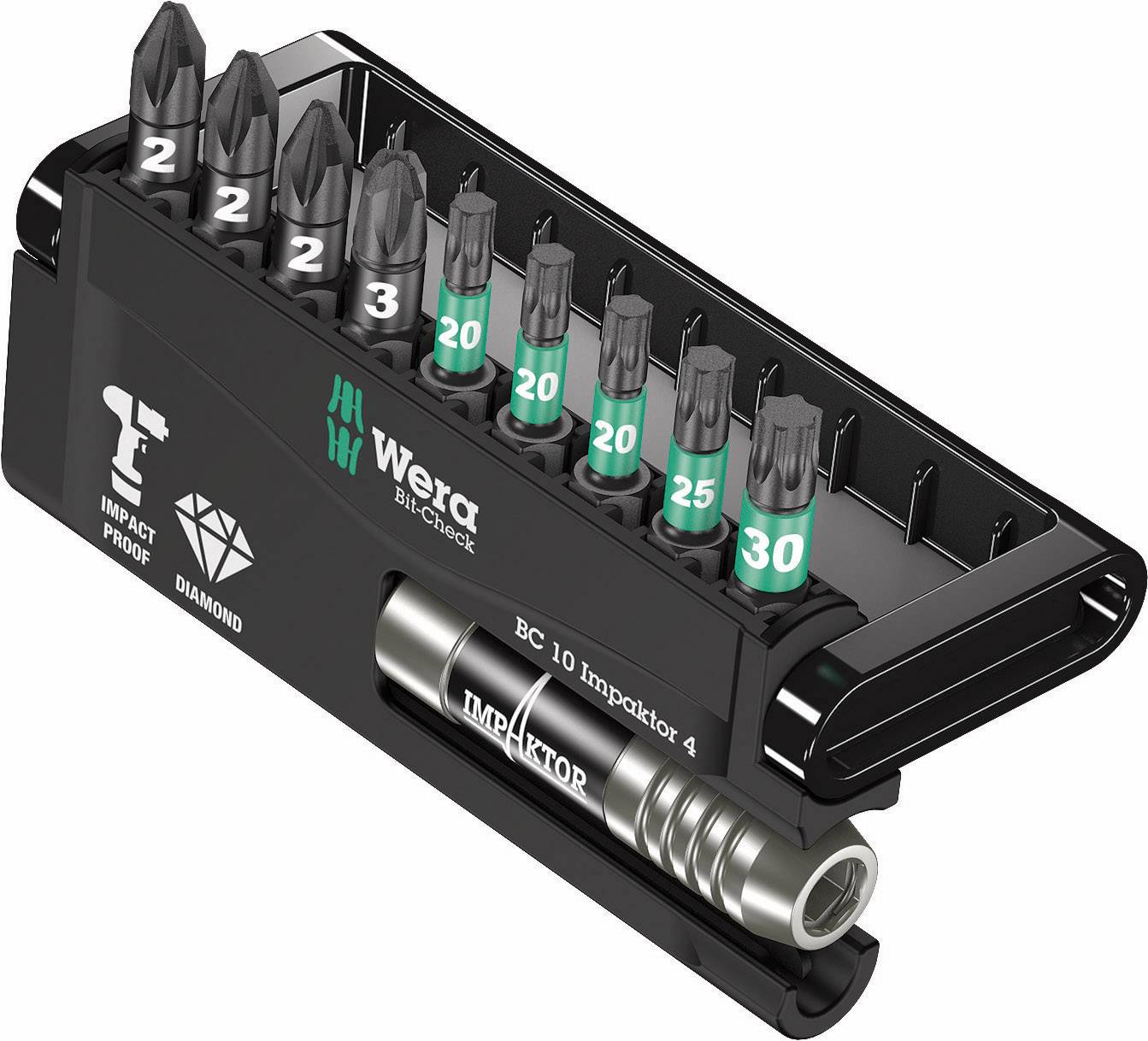 Wera Bitsortiment Bit-Check 10 Impaktor 4 10-teilig Außensechskant,-0