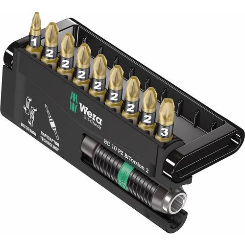 Wera Bit-Check 10 PZ BiTorsion 2 05347153001 Bit-Set 10teilig Kreuzschlitz Pozidriv BiTorsion