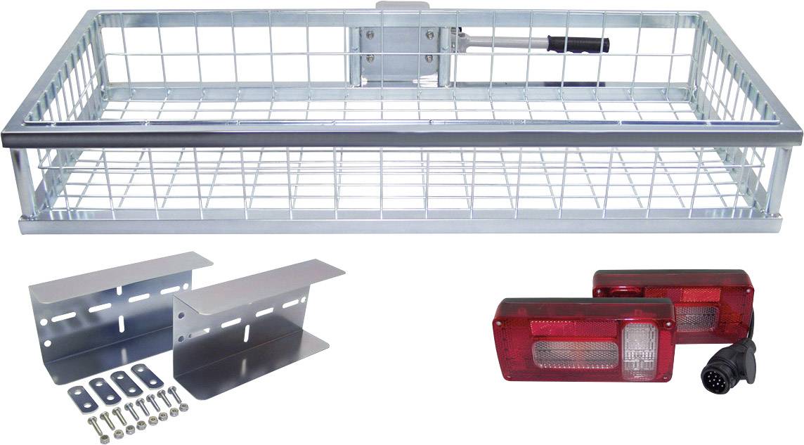 Berger & Schr&ouml;ter Bagagerek voor op de trekhaak Fietsenrekken verzinkt met verlichting 31437 (b x h x d) 105 x 16 x 45 cm Verzinkt