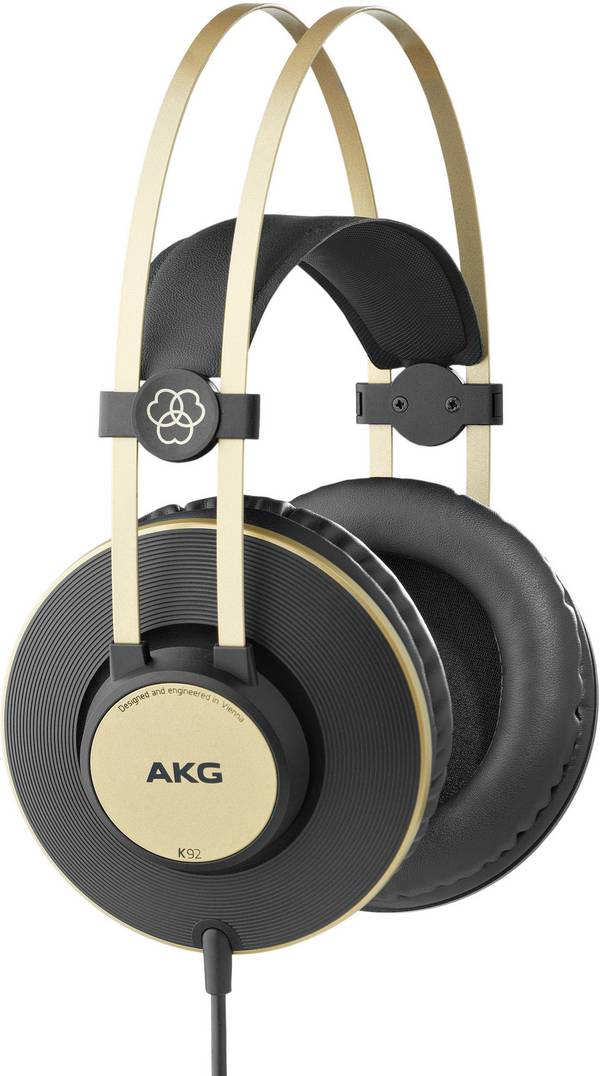 AKG Harman K92 Over Ear Kopfhörer kabelgebunden Schwarz, Gold Studio