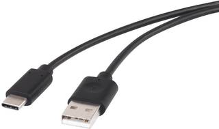 Kabel mit zwei Steckern: links USB-C und rechts USB-A