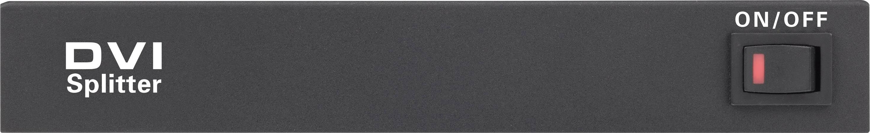 DVI-Splitter mit einem Ein/Aus-Schalter auf der rechten Seite.