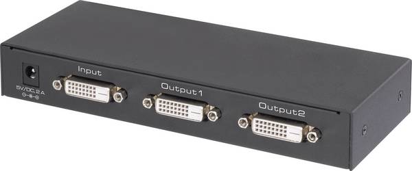 Renkforce  2 Port DVI-Splitter Ultra HD-fähig 3840 x 2160 Pixel Schwarz