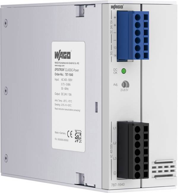 WAGO 787-1640 Hutschienen-Netzteil (DIN-Rail) 24 V 10 A 240 W Anzahl Ausgänge:1 x Inhalt 1 St.