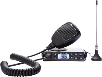 PMR-Funkgerät: Station mit einem LCD-Display, kabelgebundenem Handgerät und einer Antenne samt Magnetfuß