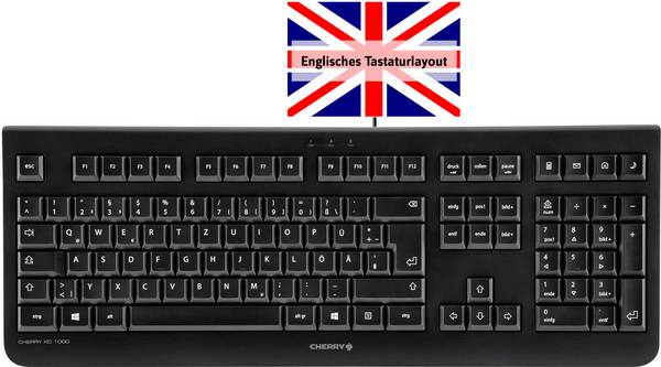 Cherry KC 1000 Tastatur UK-Layout schwarz kabelgebunden