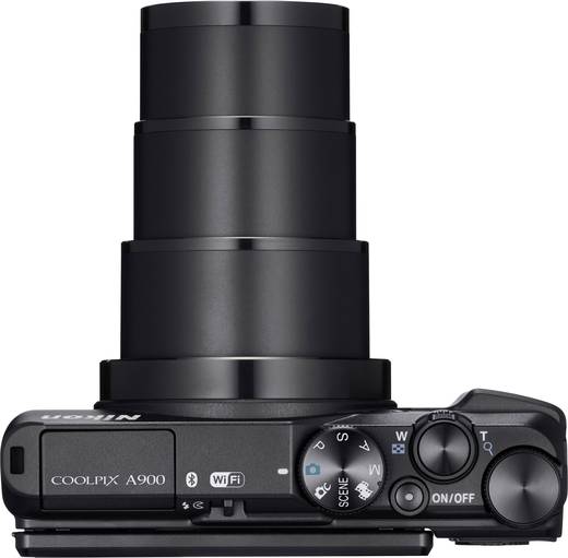 Digitalkamera Nikon A900 20 Mio. Pixel Opt. Zoom: 35 x Schwarz WiFi,
Klappbares Display