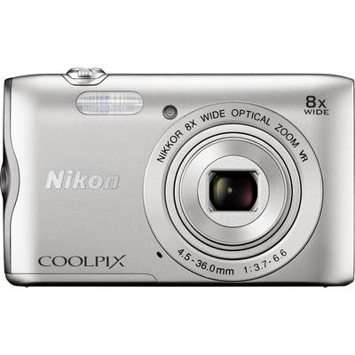 Nikon Coolpix A-300 Digitalkamera 20.1 Megapixel Opt. Zoom: 8 x Silber  Bluetooth, WiFi