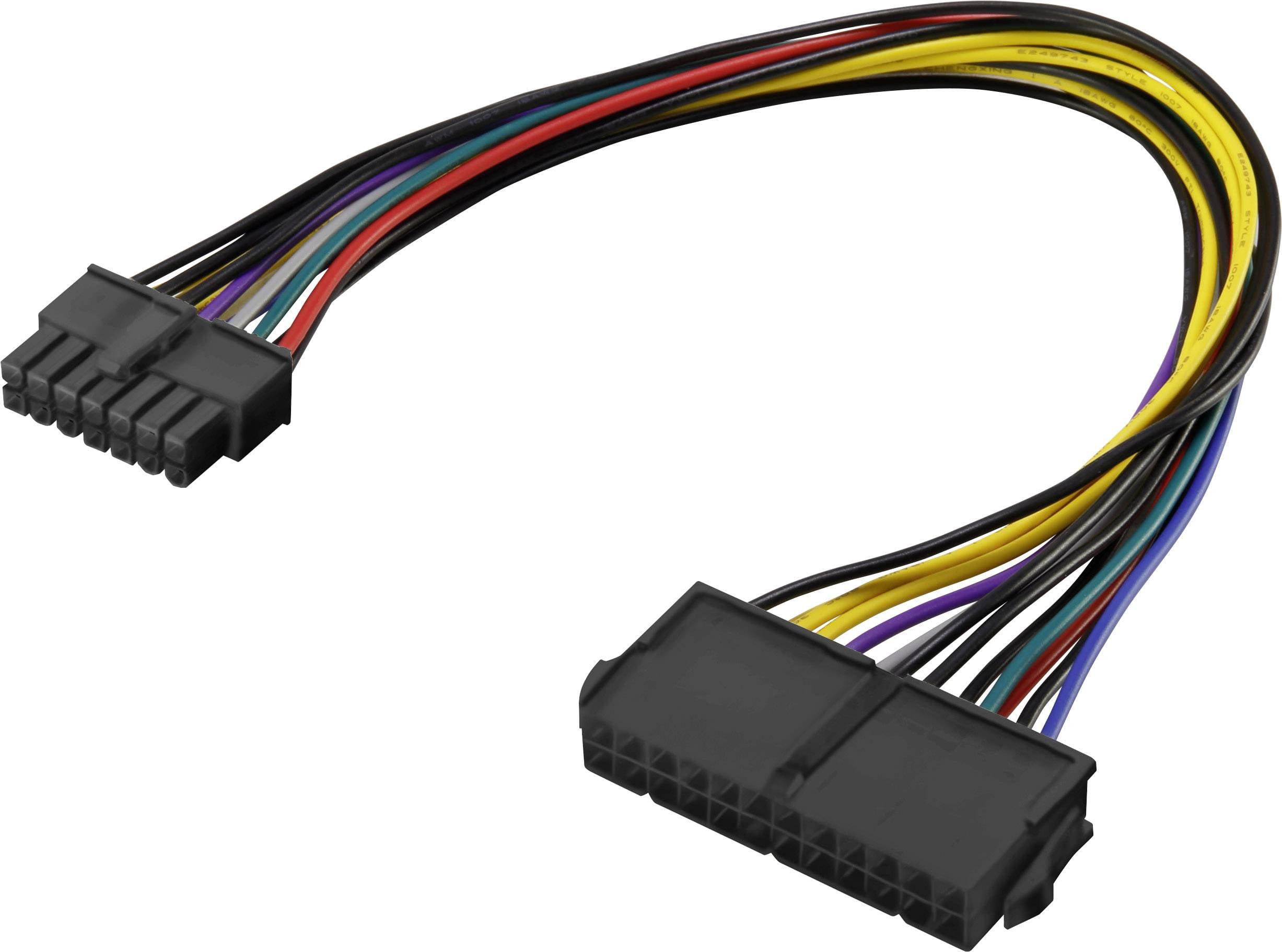 Renkforce Strom Anschlusskabel [1x ATX-Strom-Stecker 14pol. - 1x ATX-Strom-Buchse 24pol.] 0.25 m Bunt
