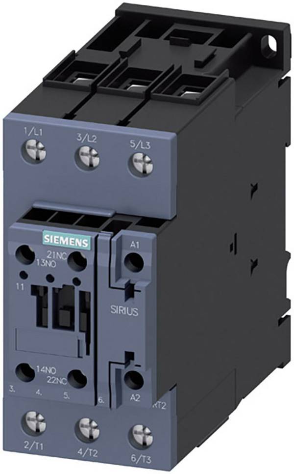 Siemens 3RT2037-1NB30 Schütz 3 Schließer 30 kW 24 V/DC, 24 V/AC 65 A mit Hilfskontakt 1 St.