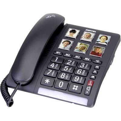 Switel TF 540 Schnurgebundenes Seniorentelefon  Foto-Tasten, Optische Anrufsignalisierung, Freisprechen kein Display Sch
