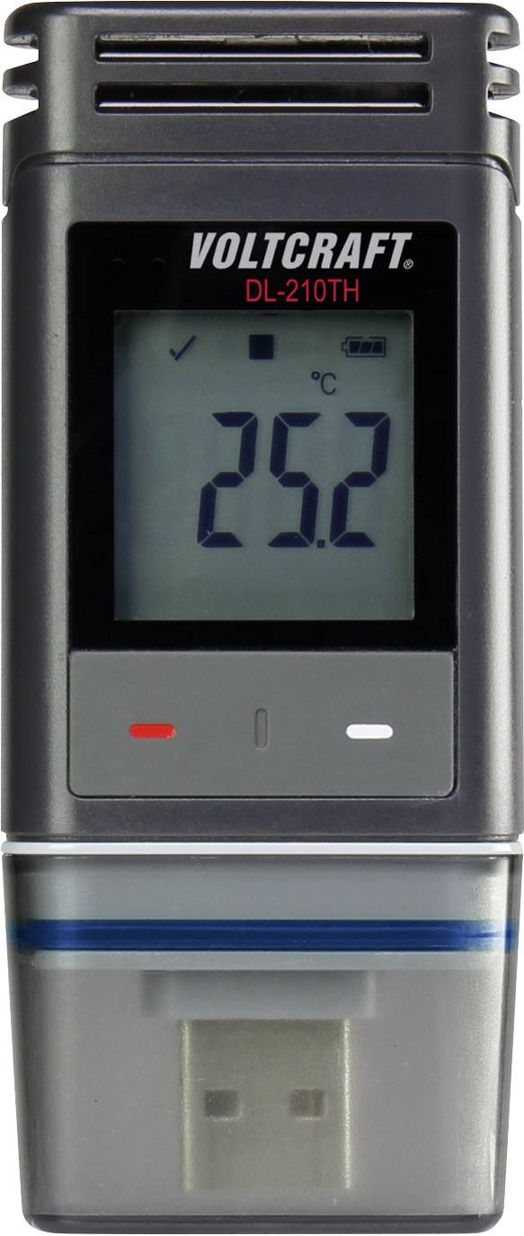 VOLTCRAFT Temperatur-Datenlogger, Luftfeuchte-Datenlogger VOLTCRAFT DL-210TH Messgröße Temperatur, L