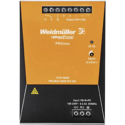 Weidmüller 1478140000 Hutschienen-Netzteil (DIN-Rail) 24 V/DC 20 A 480 W Inhalt 1 St.