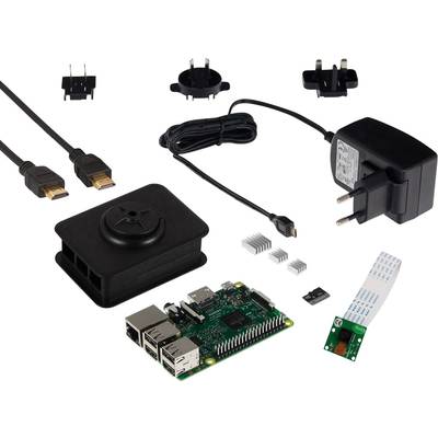 Joy-it Camera Set Raspberry Pi® 3 B 1 GB 4 x 1.2 GHz inkl. Kamera-Modul, inkl. Netzteil, inkl. Gehäuse, inkl. Kühlkörper