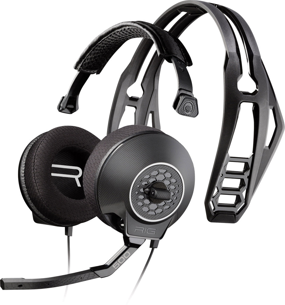 Gaming Headset 3.5 mm Klinke schnurgebunden, Stereo Plantronics Rig 500 Over Ear Grau (metallic