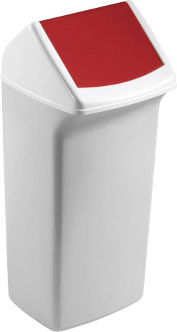 Abfalleimer DURABIN FLIP 36,6x74,7x32cm weiß/rot