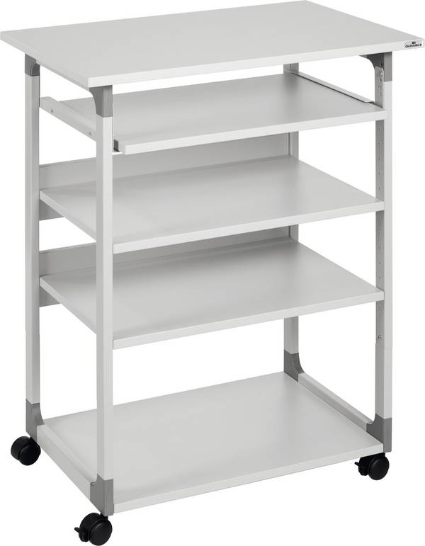 Durable Computer-Wagen höhenverstellbar, mit Rollen Höhen-Bereich: 950 bis 1150 mm (L x B x H) 500 x 750 x 950 mm Grau SYSTEM 75 VH 372010