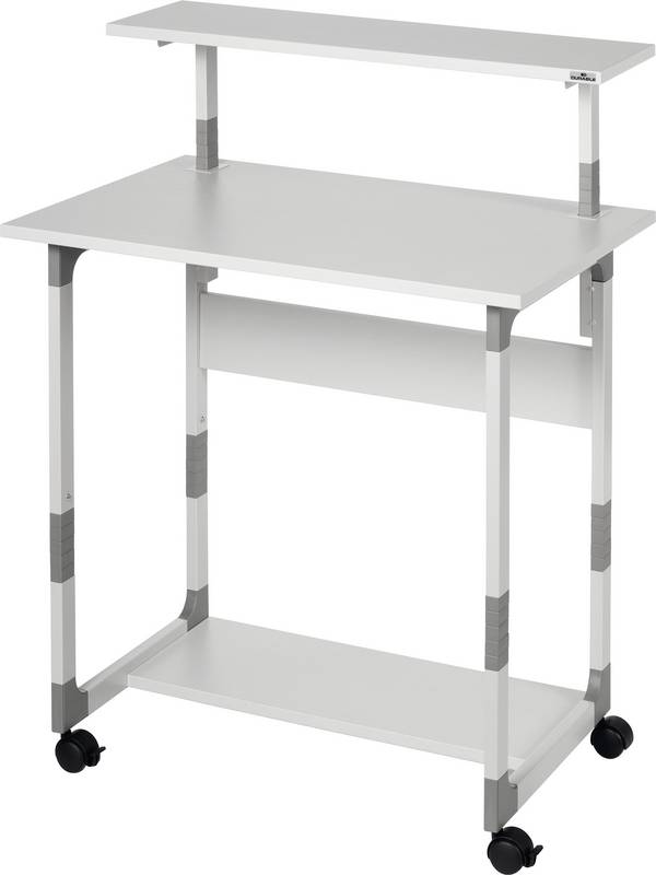 Durable Computer-Wagen höhenverstellbar, mit Rollen Höhen-Bereich: 920 bis 1220 mm (L x B x H) 550 x 800 x 925 mm Grau SYSTEM 80 VH 371810