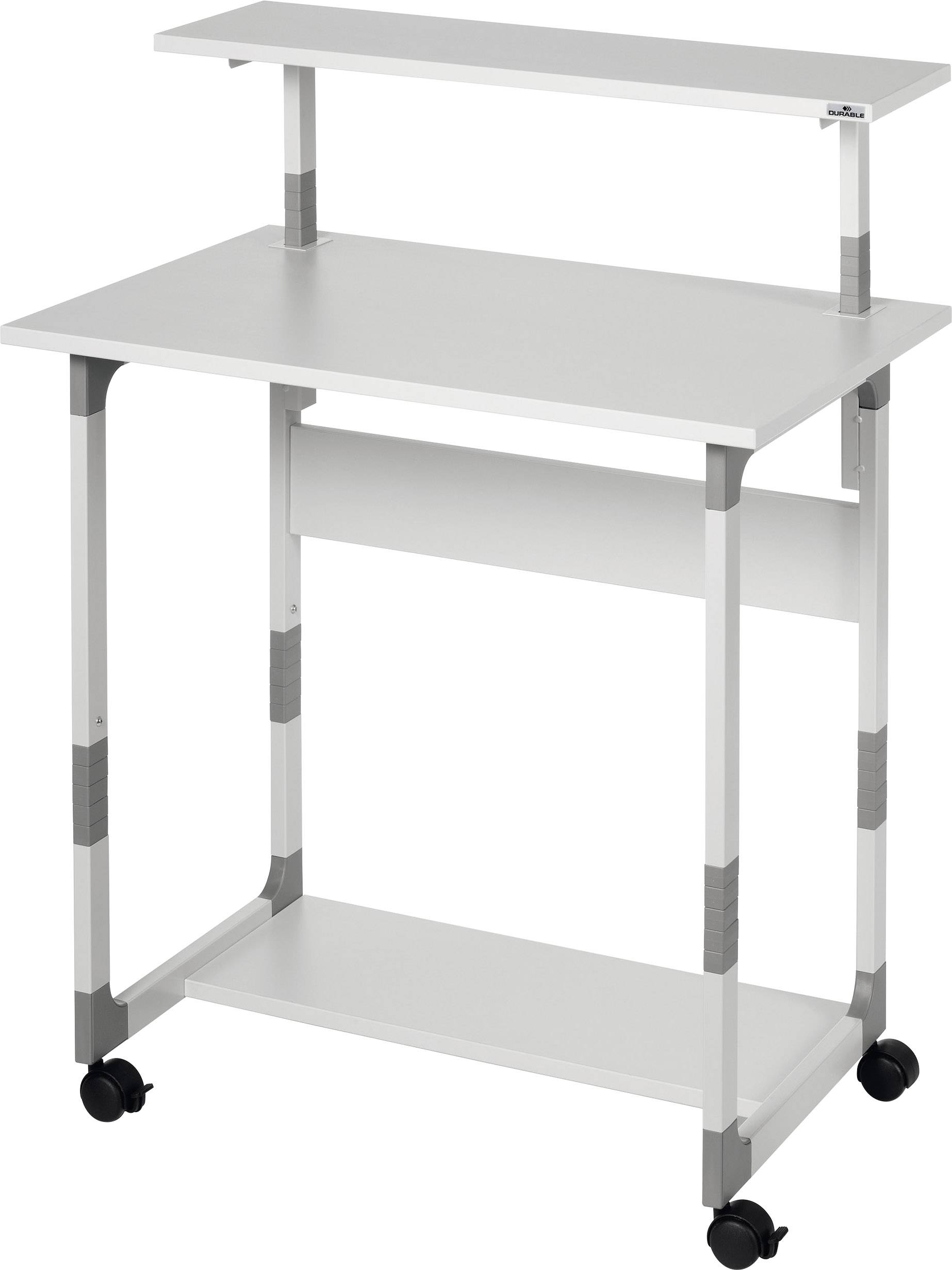 Durable Computer-Wagen höhenverstellbar, mit Rollen Höhen-Bereich: 920 bis 1220 mm (L x B x H) 550 x 800 x 925 mm Grau S-0