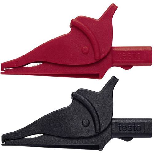 Thumbnail - testo 0590 0008 Krokodilklemmen-Set Buchse 4 mm CAT III 600 V Schwarz, Rot