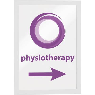 Ein violettes Logo mit einem Kreis über dem Wort 'physiotherapy' und einem Pfeil zeigt die Richtung zur Physiotherapie an.