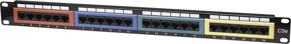 Intellinet 513678 24 Port Netzwerk-Patchpanel 483 mm (19") CAT 5e 1 HE Schwarz Bestückt