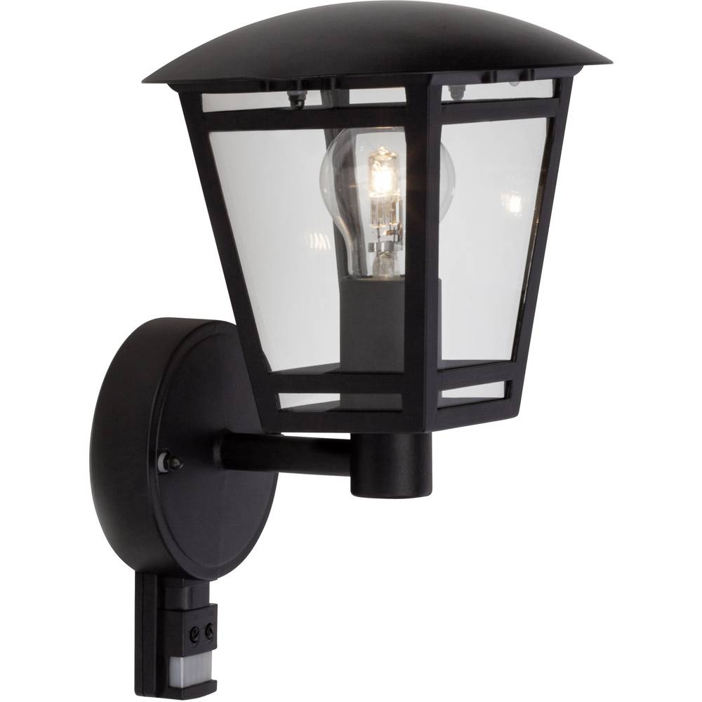 Buitenwandlamp met bewegingsmelder LED E27 40 W Brilliant Riley 42397-06 Zwart