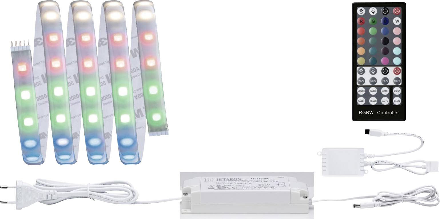 PAULMANN LED-Streifen-Basisset mit Stecker 230 V 150 cm RGB, Warm-Weiß Paulmann MaxLED RGBW 70627