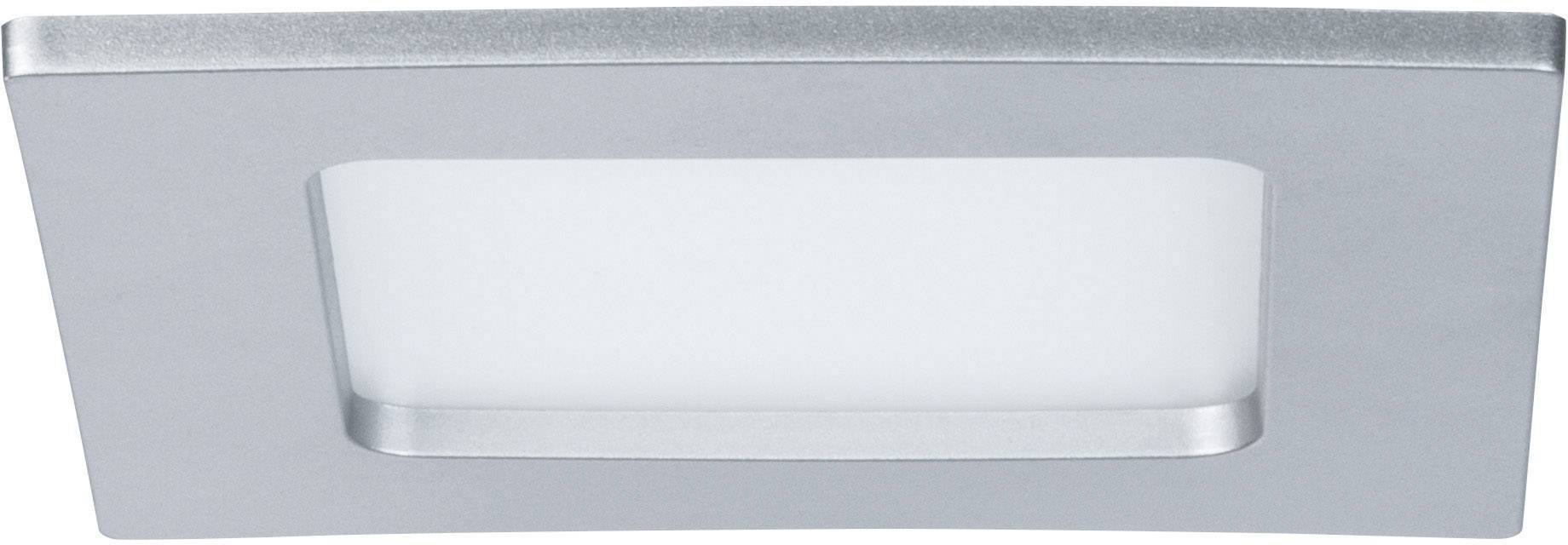 Ein quadratisches, flaches LED-Deckenlicht in silberner Fassung, modern und minimalistisch im Design, für Innenräume geeignet.