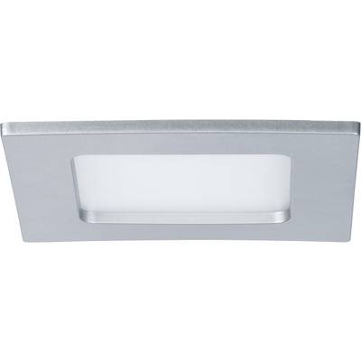 Ein quadratisches, flaches LED-Deckenlicht in silberner Fassung, modern und minimalistisch im Design, für Innenräume geeignet.