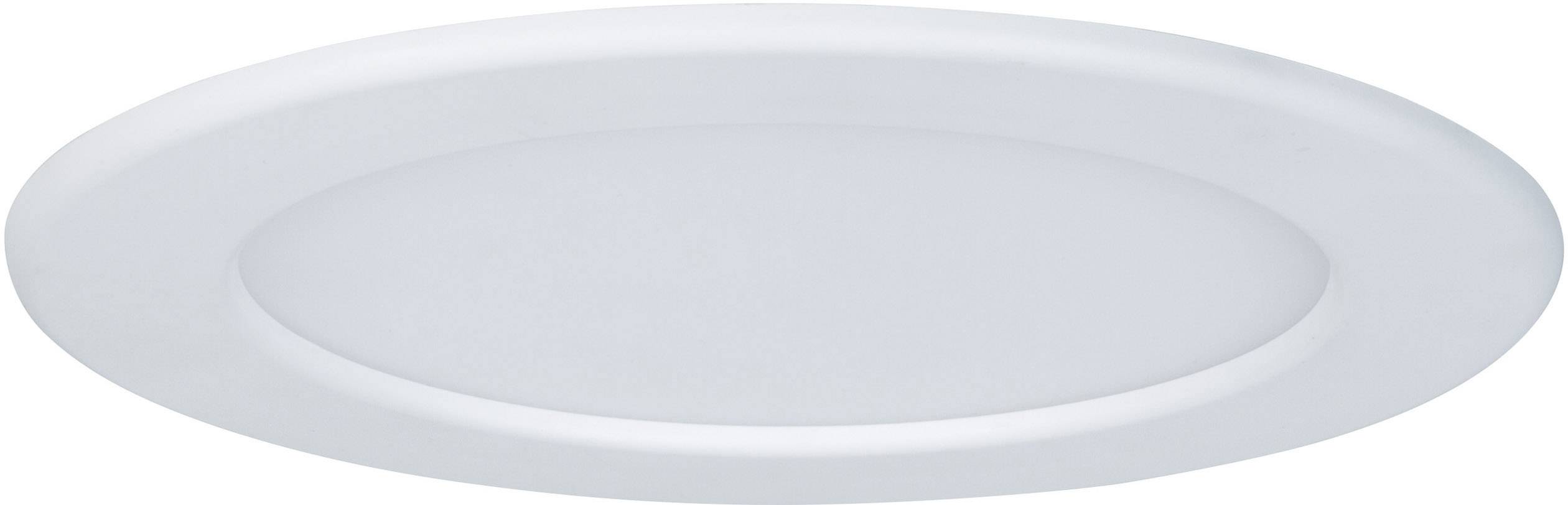 Eine weiße, runde LED-Einbauleuchte mit flachem Design, geeignet für Deckenmontage in Wohn- oder Geschäftsräumen.