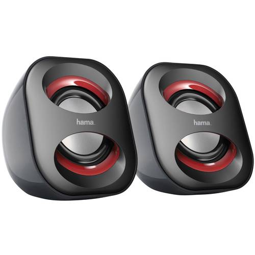 hama 00173131 Notebook-Lautsprecher Sonic Mobil 183, Schwarz/Rot