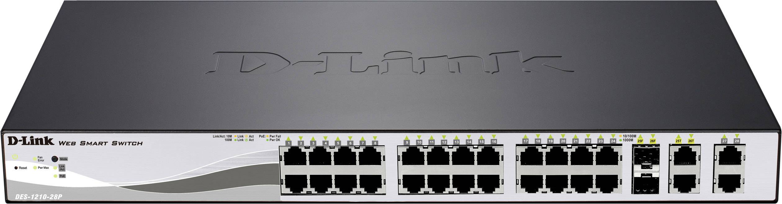 D-Link DES-1210-28P DES-1210-28P 19 Zoll Netzwerk-Switch 26 + 2 Port 100 MBit/s PoE-Funktion-0