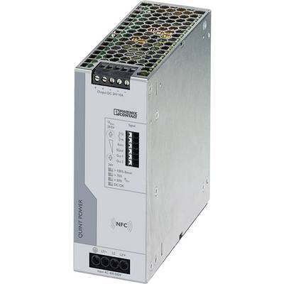 Ein Schaltnetzteil von Phoenix Contact mit NFC-Funktion, das eine Ausgangsspannung von DC 24V und 10A liefert.