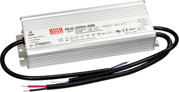 MEAN WELL HLG-320H-48B LED-Treiber, LED-Trafo Konstantspannung, Konstantstrom 321 W 6.7 A 24 - 48 V/DC dimmbar, PFC-Schaltkreis, Überlastschutz 1 St.