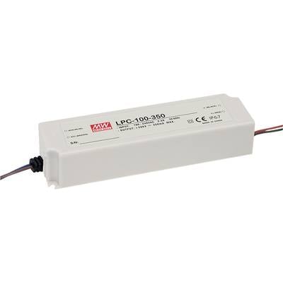 Mean Well LPC-100-350 LED-Treiber  Konstantstrom 100 W 0.35 A 143 - 286 V/DC nicht dimmbar, Überlastschutz 1 St.