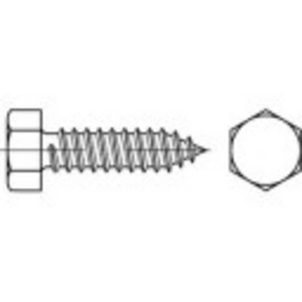 TOOLCRAFT 144532  Sechskantblechschrauben 3.5 mm 22 mm Außensechskant DIN 7976   Stahl galvanisch verzinkt 1000 St.