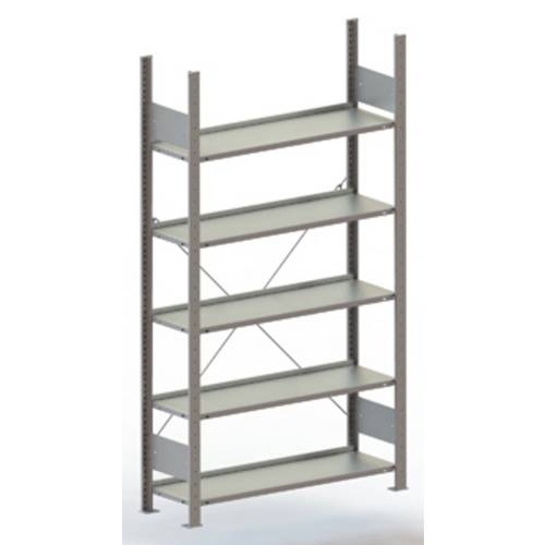 META Regalbau 177998 Aktenregal-Grundmodul (B x H x T) 1056 x 1850 x 336 mm Stahl verzinkt Verzinkt Metallboden