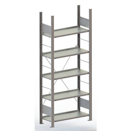 META Regalbau 177996 Aktenregal-Grundmodul (B x H x T) 806 x 1850 x 336 mm Stahl verzinkt Verzinkt Metallboden