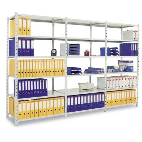 Manorga SA ZC20306NDTG Aktenregal-Grundmodul (B x H x T) 810 x 2000 x 300 mm Stahl pulverbeschichtet Lichtgrau Metallbod...