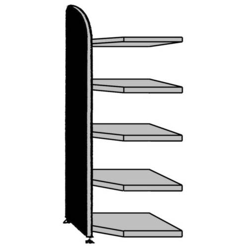 Kerkmann 9728 Akteneckregal-Anbaumodul (B x H) 620 mm x 1900 mm Stahl, Holz lackiert, pulverbeschichtet Weiß Metallboden