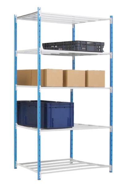 Manorga SA ZC22605ND Fachbodenregal-Grundmodul 250 kg (B x H x T) 1266 x 2000 x 636 mm Stahl pulverbeschichtet Himmelbla...