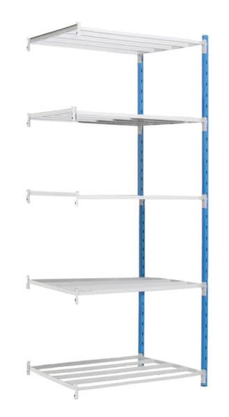 Manorga SA ZC21605NS Fachbodenregal-Anbaumodul 230 kg (B x H x T) 966 x 2000 x 636 mm Stahl pulverbeschichtet Himmelblau...