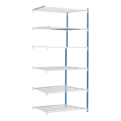 Manorga SA ZC252606NS Fachbodenregal-Anbaumodul 250 kg (B x H x T) 1216 x 2500 x 636 mm Stahl pulverbeschichtet Himmelbl...