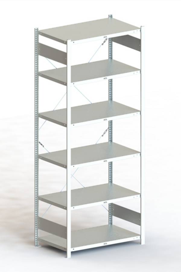 META Regalbau 95032 Fachbodenregal-Grundmodul 150 kg (B x H x T) 1.056 x 2.5 x 60 m Stahl verzinkt Verzinkt Metallboden